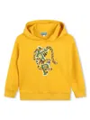 Kenzo Tiger-print Fleece-texture Hoodie In Yellow