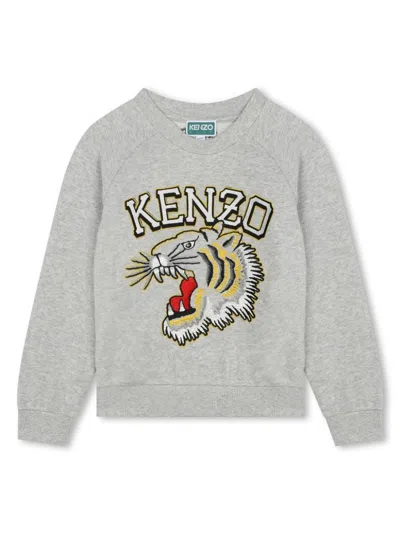 Kenzo Kids Teen Boys Grey Marl Cotton Sweatshirt