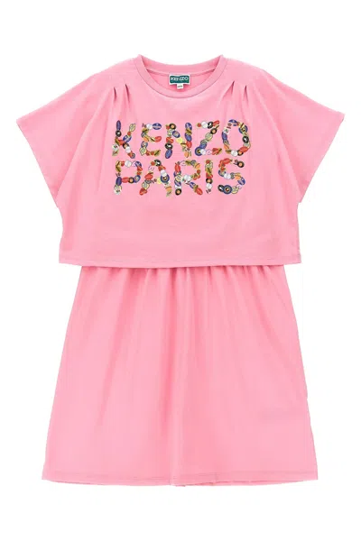Kenzo Kids T-shirt Dress In Pink