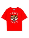 Kenzo Tiger Head-print T-shirt In Red