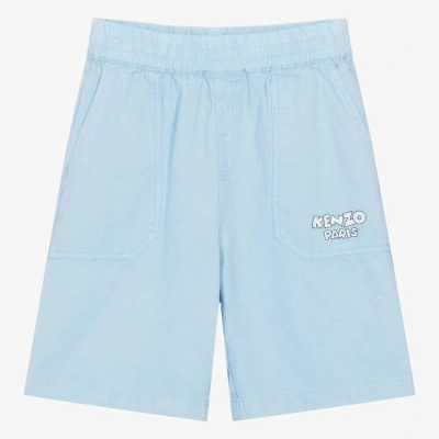 Kenzo Kids Teen Boys Pale Blue Lyocell Shorts