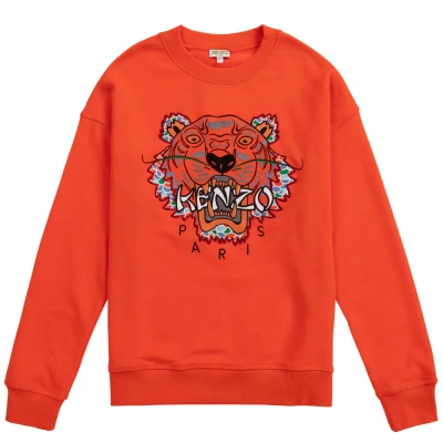 Kenzo Kids Teen Tiger Sweatshirt In Orange