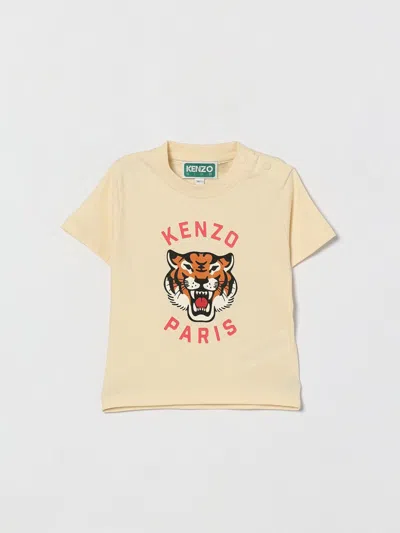 Kenzo Babies'  Kids Cotton Tiger T-shirt In Nude