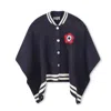 Kenzo Kids Varsity Knit Cape In Blue