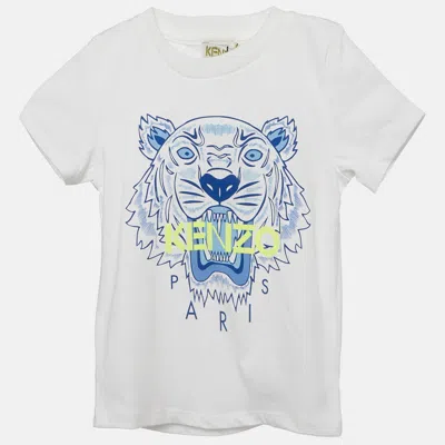 Pre-owned Kenzo Kids White Tiger Graphic Cotton Knit T-shirt 2 Yrs
