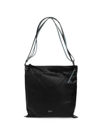 Kenzo Kite Logo-print Leather Tote Bag In Blue