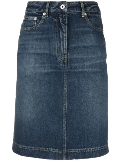 Kenzo Woman Denim Skirt Blue Size 25 Cotton In Navy