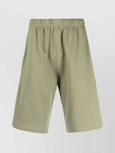 Kenzo Knee-length Straight Hem Shorts With Boke Flower Motif In Brown