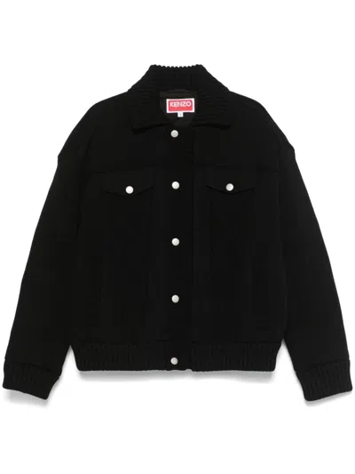 Kenzo Knitted Down Jacket In Black