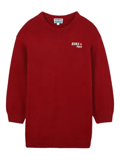 Kenzo Kids' Knitted Dress In Red