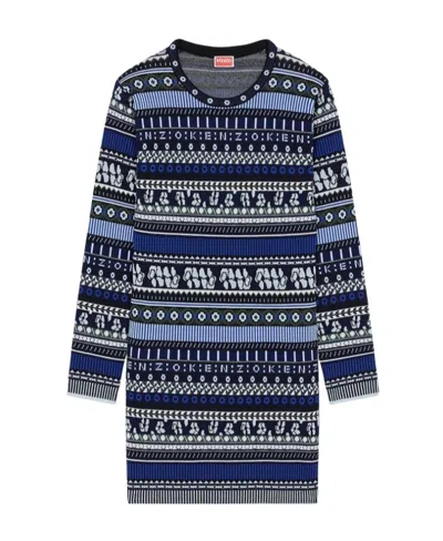 Kenzo Knitted Midi Dress In Black