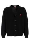 Kenzo V-neckline Cuffs And Hem In Ribbing In Black