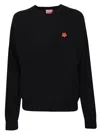 Kenzo Black Tiger Crest Long-sleevet-shirt In Black