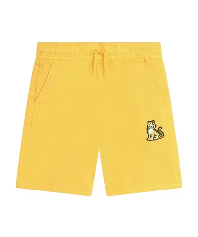 Kenzo Kids' Kotora-embroidered Drawstring Track Shorts In Yellow