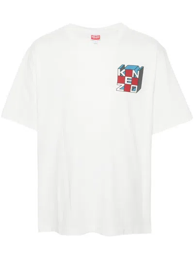 Kenzo Kube Logo-print T-shirt In White