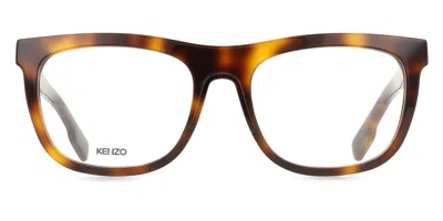 Kenzo Kz 50008f Asian Fit Men's Glasses, Tortoiseshell, Size 56 In Brown