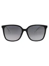 Kenzo Shiny Black Acetate Sunglasses In 01b Shiny Black / Gradient Smoke