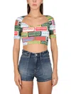 Kenzo Logo Print Cropped Top In Multi