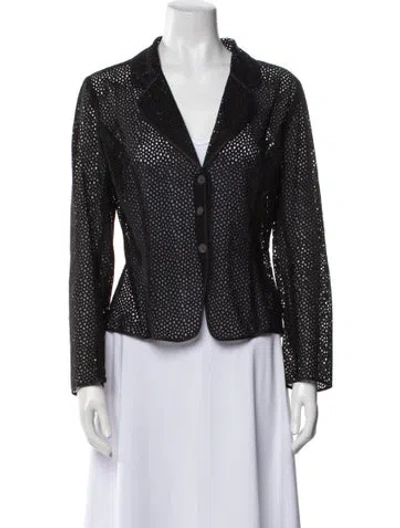 Pre-owned Kenzo Lace Pattern Blazer In Black
