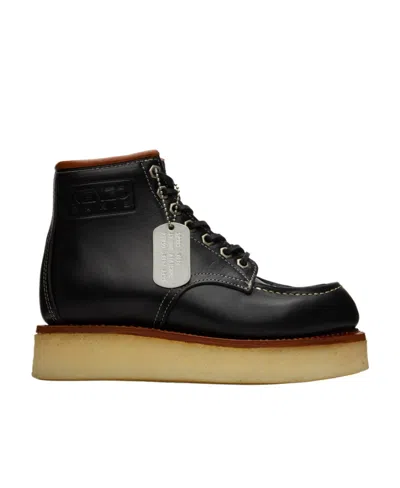 Kenzo Black  Yama Lace-up Boots In 99 - Black