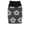Kenzo Jacquard Flower-motif Skirt In Black
