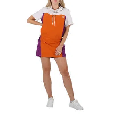 Pre-owned Kenzo Ladies Colorblock Sport Hooded Nylon Dress In Orange