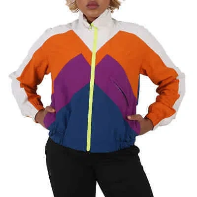 Pre-owned Kenzo Ladies Colorblock Sport Tracksuit Nylon Jacket In Blue