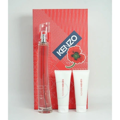 Kenzo Ladies Flower By  Gift Set Fragrances 3274872454590 In Amber / Black / White