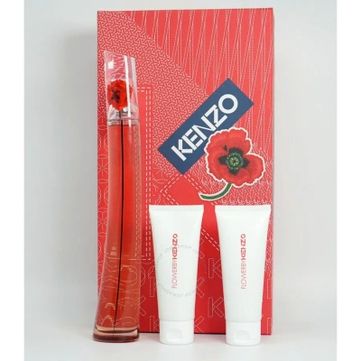 Kenzo Ladies Flower L'absolue 3 Pc Gift Set Fragrances 3274872454637 In Orange / White