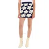 KENZO KENZO LADIES MIDNIGHT BLUE JACQUARD POPPY SKIRT