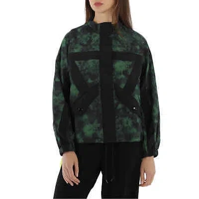 Pre-owned Kenzo Ladies Patterned Zip-up Jacket In Green