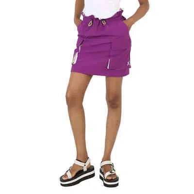Pre-owned Kenzo Ladies Purple Drawstring-waist Nylon Utility Skirt