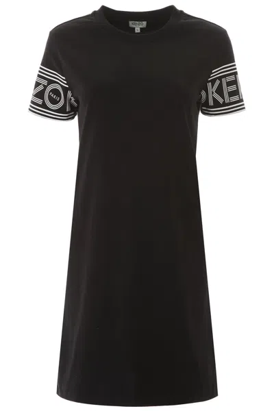 kenzo t shirt dress womens Kenzo Ladies Short Sleeve Logo T-shirt Dress In Black