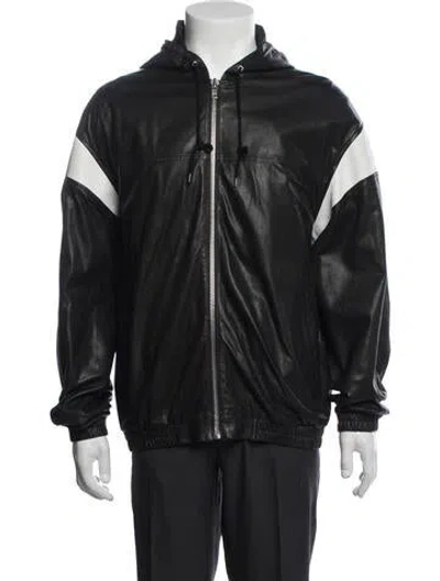 Pre-owned Kenzo Lamb Leather Colorblock Pattern Jacket In Black