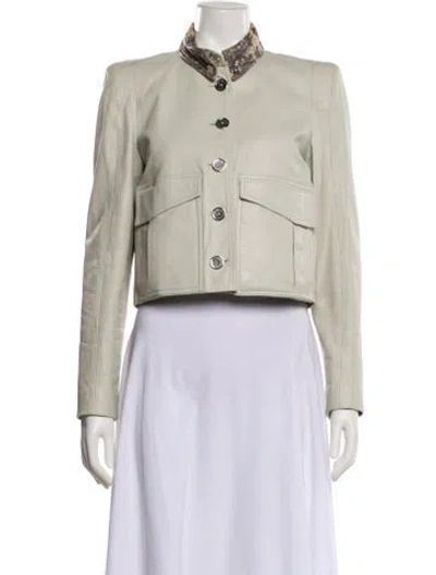 Pre-owned Kenzo Lamb Leather Evening Jacket In Neutral