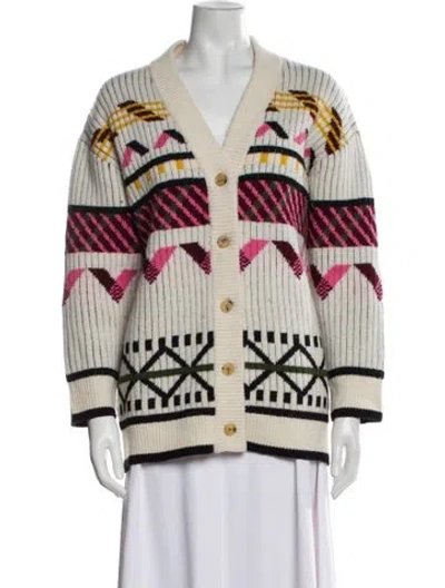 Pre-owned Kenzo Lambswool Printed Sweater In Neutral