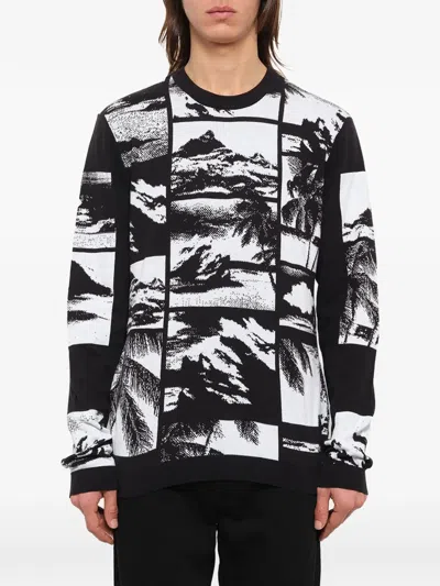 Kenzo Landscape-print Crew-neck Sweater In Multi