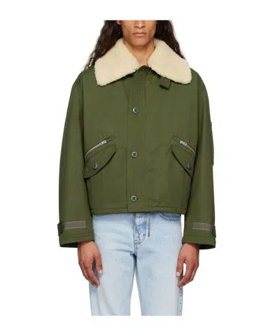 Kenzo Lapel Logo Casual Jacket In Green