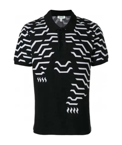 Kenzo Lapel Polo Shirt In Black