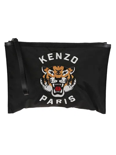 Kenzo Large Clutch Bag In Noir