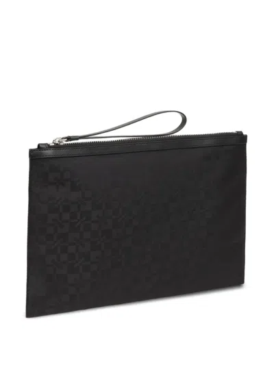 Kenzo Large Gram Monogram-pattern Clutch In Black