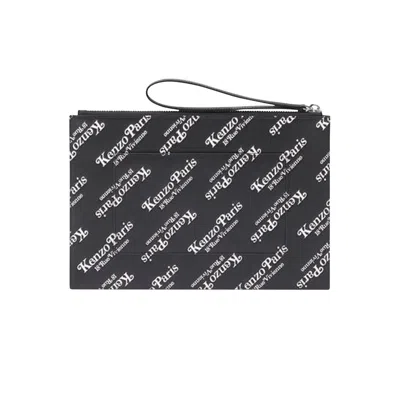 Pre-owned Kenzo Large Leather Gram Pouch 'black'