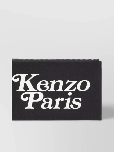Kenzo Large Textured Utility Pouch In Black