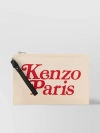 KENZO LARGE UTILITY CLUTCH IN SAND CANVAS