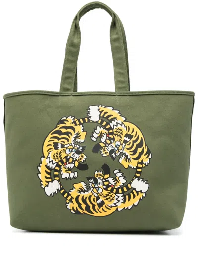 Kenzo Large Verdy Market Tote Bag In Green