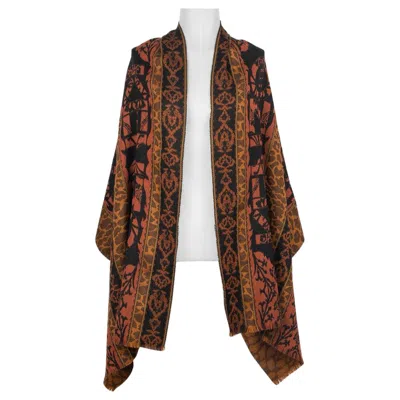 Pre-owned Kenzo Large Woolen Stole In Brown