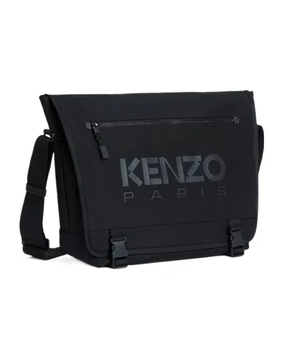Kenzo Large Zipper Shoulder Bag In Black