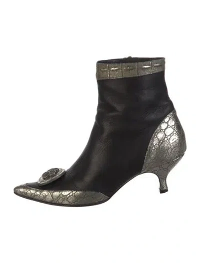 Pre-owned Kenzo Late 1990's - Early 2000's Leather Boots In Black