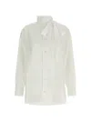 Kenzo Lavalliere Collar Shirt In White