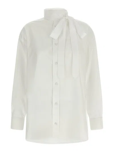 Kenzo Lavallire Collar Shirt In White